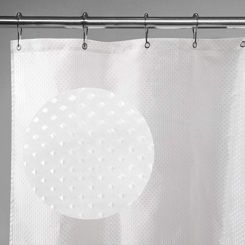 Riyidecor Clawfoot Tub Waffle 180 Inch Shower Curtain All Wrap Around Extra Wide Round Freestanding Surround Oval Shower Curtain Polyester Bathroom Decor Fabric Panel 32-Pack Metal Shower Hooks - Image 3